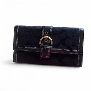 Vintage Coach Black Hampton Buckle Wallet